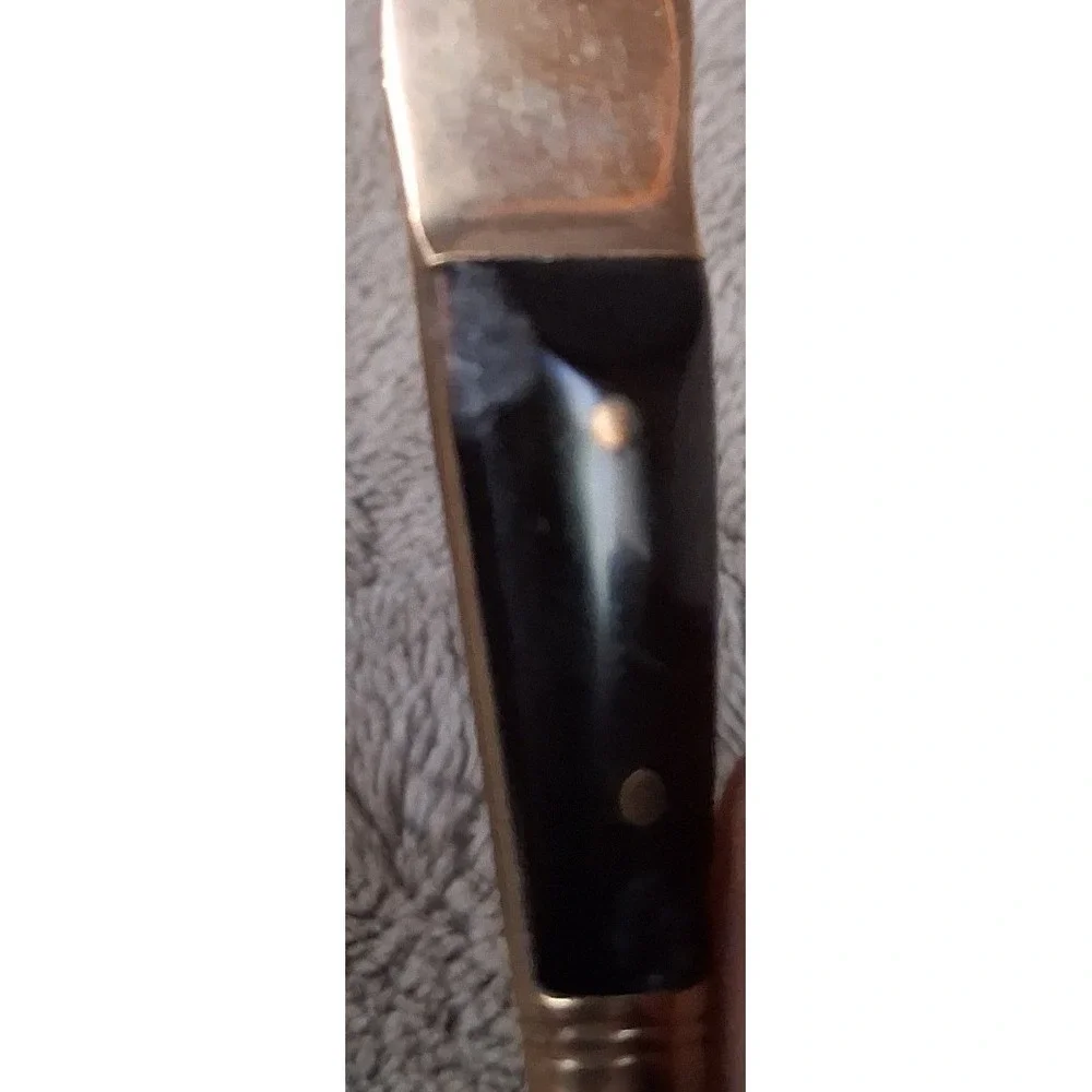 Vintage Siam Thai Brass & Buffalo Horn Barware Set Buddha Coffee Spoon Fork 3pc